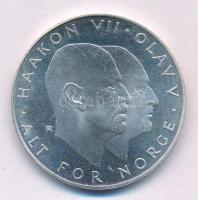 Norvégia 1970. 25K Ag "V. Olaf / A felszabadulás 25. évfordulója" T:AU Norway 1970. 25 Kroner Ag "Olav V / 25th Anniversary of Liberation" C:AU Krause KM#414