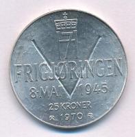 Norvégia 1970. 25K Ag "V. Olaf / A felszabadulás 25. évfordulója" T:AU
Norway 1970. 25 Kr...