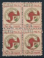 1951 Magyar mutatványosok országos egyesülete tagsági bélyege négyestömbben