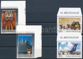 1913 Turul 70f 6 db bélyeg + 80f 13 db bélyeg (5.700) + 1993-1995 EUROPA: Európai kortárs művészet ívsarki sor nyomdai jelzéssel + Bélyegnap sor ívszéli felirattal