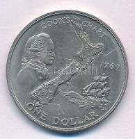 Új-Zéland 1969. 1$ Cu-Ni "II. Erzsébet / Cook megérkezésének bicentenáriuma" T:AU
New Zea...