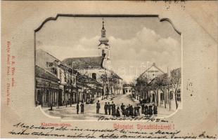1900 Dunaföldvár, Klastrom utca, cukrászda, templom. Somló Manó kiadása