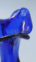 Murano királykék üvegváza. Anyagában színezett, hibátlan, m: 26,5 cm