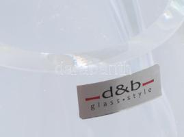 D&B Glass Style design váza, jelzett, kis kopással, m: 26,5 cm