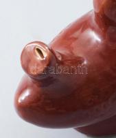 Népi kerámia madár alakú síp. Jelzés nélkül, hibátlan, 8,5x8,5 cm