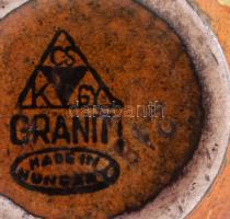 Gránit mid-century ikebana. Mázas kerámia, jelzett, hibátlan, m: 14 cm