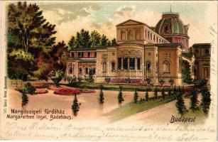 1900 Budapest XIII. Margitszigeti fürdőház. Ganz Antal 305. Art Nouveau, litho (EK)
