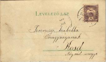 1900 Budapest V. Bazilika. Fény felé tartandó / hold to light litho (felszíni sérülés / surface dama...