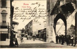 1905 Monza, Piazza Roma / square, shops (EK)