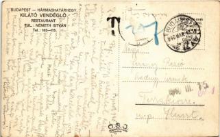 1940 Budapest III. Hármashatárhegy, Kilátó vendéglő, terasz, este