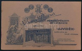 cca 1915 Férfiportré, keményhátú fotó vajda Dezső újvidéki műterméből, hátoldalán a műterem képével,...