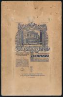 1914 Két katona portréja, keményhátú fotó Singer J. újvidéki műterméből, hátoldalon a műterem képéve...