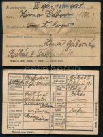 ~1940. II világháborús katonai azonossági jegy (dögcédula) papírral (60x34mm) T:XF