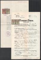 6 db osztrák okmány okmánybélyeggel