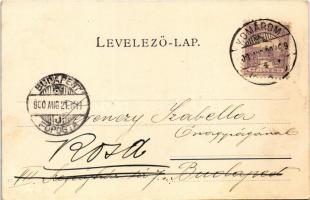 1900 Komárom, Komárnó; Baross utca, piac, Stettler Ignác. Spitzer Sándor kiadása / street, market, s...