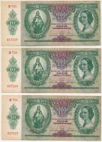 1936. 10P (3x) sorszámkövetők B 724 017113 - B 724 017115 T:AU Adamo P9