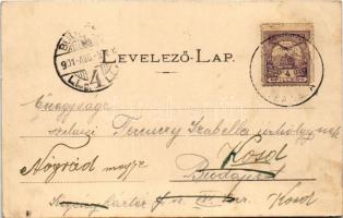 1901 Csejte, Csejthe, Cachtice; Cseytei vár 1570, Báthory Erzsébet (1570-1614), Fő utca, plébánia. V...