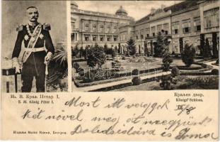1903 Belgrade, Beograd; Königs Schloss, S.M. König Péter I. / royal castle, Peter I of Serbia (fl)