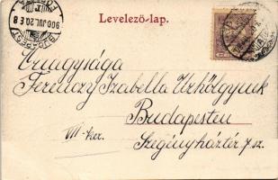 1900 Pöstyén, Piestany; látkép. A. Bernas kiadása / Totalansicht / general view