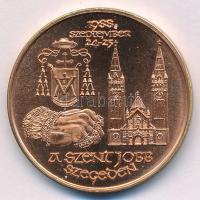 Fritz Mihály (1947- ) 1988. &quot;A Szent Jobb Szegeden&quot; kétoldalas bronz MÉE emlékérem (42,5mm) T:UNC,AU Adamo SG22