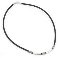 Ezüst (Ag) szerelékes kaucsuk nyaklánc, jelzett