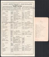 1891-1932 2 db menü: 1891 Menu francia nyelven, Kanitz C. és Fiai, Bp. + 1932 Szent Margitszigeti Nagyszálloda, napi teríték (menülap), hátoldalán ismeretlen beszéd vázlata