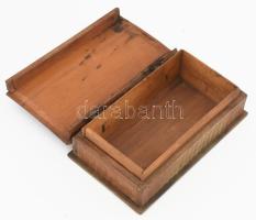 Herkulesfürdő antik faragott doboz. Sérült, 17x10 cm