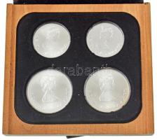 Kanada 1973. 5$ Ag (2xklf) + 10$ Ag (2xklf) "Montreal Olimpia" négy darabos szett eredeti ...