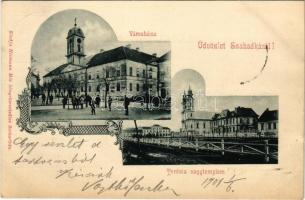 1901 Szabadka, Subotica; Városháza, Terézia nagytemplom. Heumann Mór kiadása / town hall, church. Art Nouveau