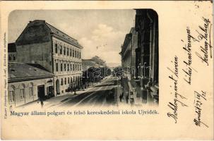 1899 (Vorläufer) Újvidék, Novi Sad; Magyar állami polgári és felső kereskedelmi iskola. Singer Josef udvari fényképész kiadása / school (fl)