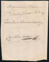 XIX. század eleje, Esterházy Ferenc ifj. és idősebb, valamint Esterházy Miklós aláírása papírlapon