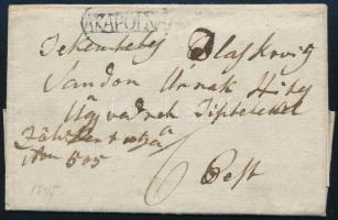 1845 Portós levél AKAPOLNA - PESTH