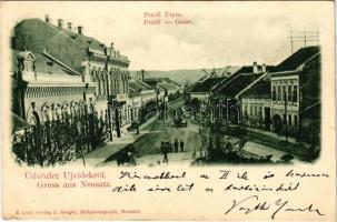 1901 Újvidék, Novi Sad; Petőfi utca. J. Singer kiadása / street view (kis szakadás / small tear)