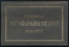 ~1930 Pensionat Notre Dame de Sion Budapest, Sashegy, fekete-fehér képes leporelló papír borítóban, 9x14 cm