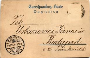 1900 Bijeljina, Bjelina; Cavallerie Stallungen, Kasernen vordere Hoffront, Wohnung des Commandanten ...