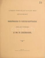 1899 A Makói Önsegélyező Egylet mint szövetkezet igazgatóságának és felügyelő-bizottságának jelentése az 1898. évi zárszámadásról. Makó, 1899, Vitéz Mihály-ny., 8 sztl. lev. Kiadói tűzött papírkötés.