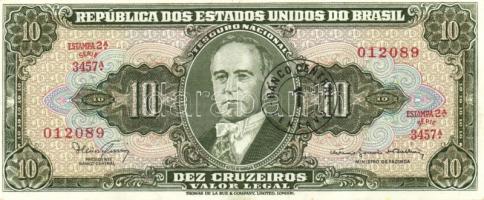 Brazília 1965-67. 10C 1c fny-sal, 50C 50c fny-sal, 100C 10c fny-sal, 500C 50c fny-sal, 1000C 1CN fny-sal T:I Összesen 5klf db!