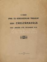 190 A Makói Ipar- és Kereskedelmi Társulat XXXV. zárszámadása 1905. január 1-től december 31-ig. Makó, 1906, Gaál László-ny., 10 sztl. lev. Kiadói tűzött papírkötés, a borító sarkán kis sérüléssel, részben kissé gyűrött, szamárfüles lapokkal.