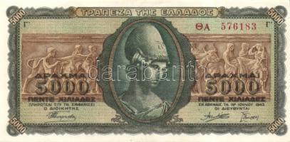 Görögország 1943. 5000Dr T:II+