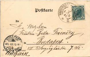 1905 Wien, Vienna, Bécs XIV. Penzing, Bahnhof Hadersdorf-Weidlingau / railway station, train, bicycl...
