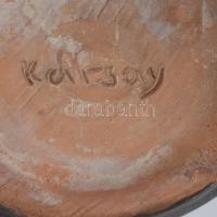 Karsay Judit (1945-): Tűzpiros váza. Jelzett, kopott, m: 16 cm