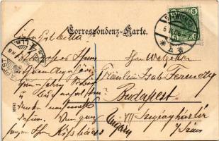 1906 Wien, Vienna, Bécs VI. Gumpendorferstrasse, Evangelische Kirche mit Schule / street, Lutheran c...