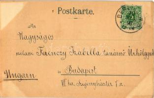 1898 (Vorläufer) Berlin, Pariser Platz, Brandenburger Tor. Prosit Neujahr! Verlag Touristen Magazin ...