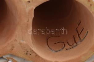 Győrbíró Enikő (1932-1999): Lánypár. Jelzett, kis pattogzással, m: 21,5 cm