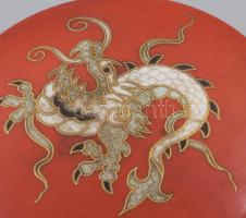 Wallendorf sárkány mintás bonbonier. Jelzett, kopással, m: 8,5 cm