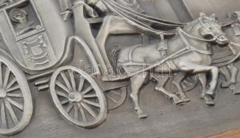 2 darab ón kép. Fakeretben, 25x31 cm