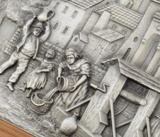 2 darab ón kép. Fakeretben, 25x31 cm