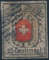 Svájc 1851 Forgalmi bélyeg Mi 3 (Mi EUR 3.800.-) (szakadás, papírelvékonyodás / tear, thin paper)