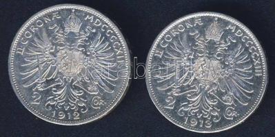 Ausztria 1912-13. 2K Ag (2x) T:2/3 pici ph