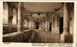 1923 Budapest I. Királyi palota belső, előtér a ruhatárral (EK)